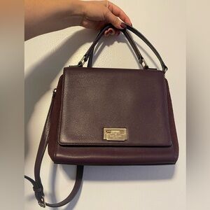 Kate Spade Deep Purple Leather/Suede Handbag